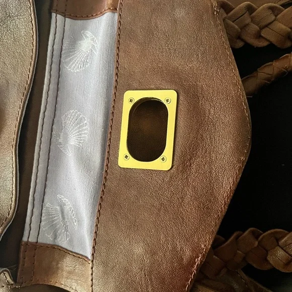 Modalu London Brown Leather Shoulder Bag with Braided Detail - Picture 10 of 15